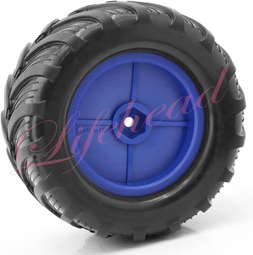 Lifehead 1/16 RC Monster Truck Snow Sand Tires for 1/12 1/14 1/16 RC Off Road Monster Truck TRAXXAS E-REVO SUMMIT Tamiya Losi HBX 16889 S1601/12mm Hex/OD 100mm - color: Blue