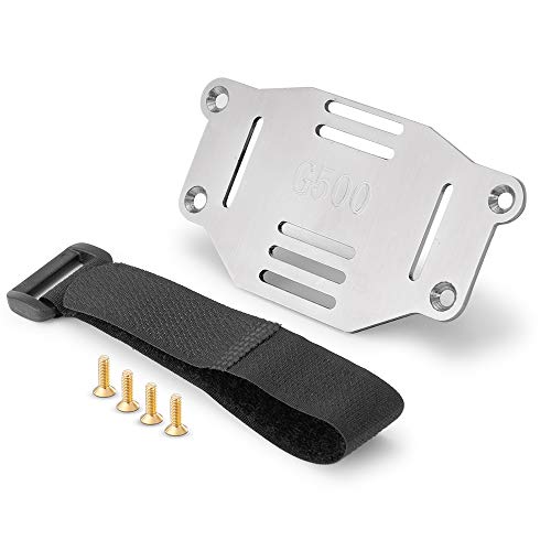 RC Car Battery Plate, Aluminum Mounting Board with Strap Tie Compatible with TRX-4 1/10 RC Car Crawler Battery Tray Mounting Plate Bracket Expansion Board (Silver)