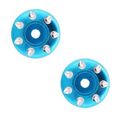 2PCS Metal Rear Wing Buttons Washer,Universal Rear Fixed Tail Protection Spacer/Gasket Compatible with 1/10 RC Off Road Short Truck Buggy Racing Car(Blue) - color: Blue