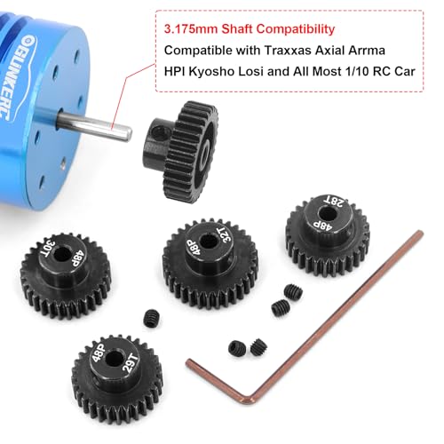 OGRC 48P Pinion Gear Set 28T 29T 30T 31T 32T 3.175mm Shaft Pinion Gear for 1/10 RC Car Monster Truck Buggy - size: 28T 29T 30T 31T 32T
