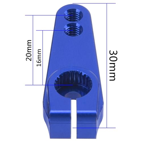 ShareGoo 3Pcs Metal 25T Servo Horn 25 Teeth Steering Servo Arm M3 Threads Compatible with Futaba Savox Power HD HSP Servos Motor Fit for 1/8 1/10 RC Off Road Crawler Drift Car Boat (Blue) - color: Blue