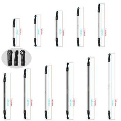 2Pcs Stainless Steel Link Rod Linkage Plastic Link Rod End，65mm | 55mm-155mm，Upgrade Parts，For Axial 1/10 SCX10 TRX4，RC Crawler Car - style: 65mm