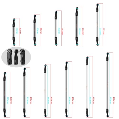 2Pcs Stainless Steel Link Rod Linkage Plastic Link Rod End，85mm | 55mm-155mm，Upgrade Parts，For Axial 1/10 SCX10 TRX4，RC Crawler Car - style: 85mm
