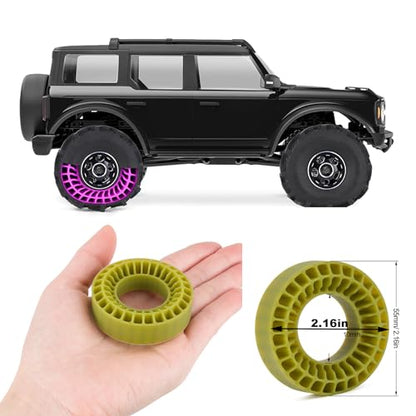 1.0 tire inserts, silicone inserts 1.0 Silicone Rubber Tire Inserts for RC TRX4M SCX24 Fcx24 Ax24 1/18 1/24 RC Crawler Wheels Tire Foam Fill Kit for OD 58-63mm (Green) - color: Green