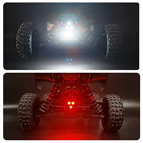 MOHERO RC Car LED Light Kit - Front & Rear Light Kits - Headlight Taillights Set for 1/8 Typhon 6S 4WD BLX Buggy TLR Tuned Upgrade Parts
