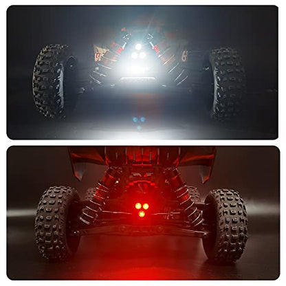 MOHERO RC Car LED Light Kit - Front & Rear Light Kits - Headlight Taillights Set for 1/8 Typhon 6S 4WD BLX Buggy TLR Tuned Upgrade Parts