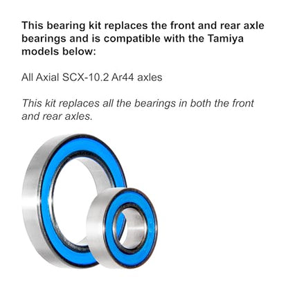 for Axial SCX10.2 SCX10 II Ar44 Axle Front and Rear Bearings Kit (16 pcs)