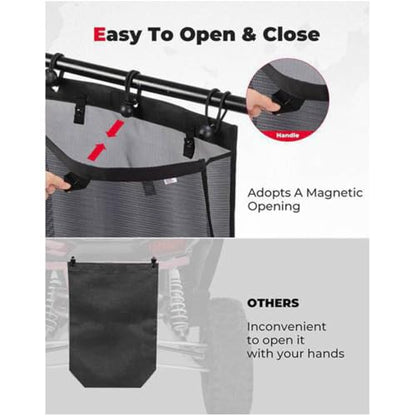 UTV Mesh Storage Bag for Can-Am Maverick X3 RC Turbo 2 SEAT 2018-2020 2021 Adjustable Roll Bar Mesh Organizer Hanging Cargo Organizer Utility Storage Net