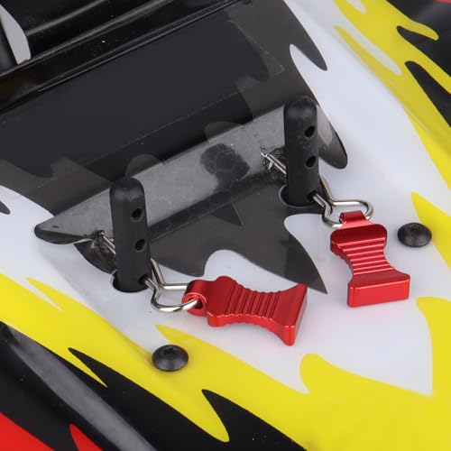 RC Car Body Clips with Pull Tab for 1/10 1/12 Scale Traxxas Axial Redcat Losi Tamiya HPI HSP RC Truck Crawler Buggy On Road Touring Racing, Set of 4 (Red) - color: Red