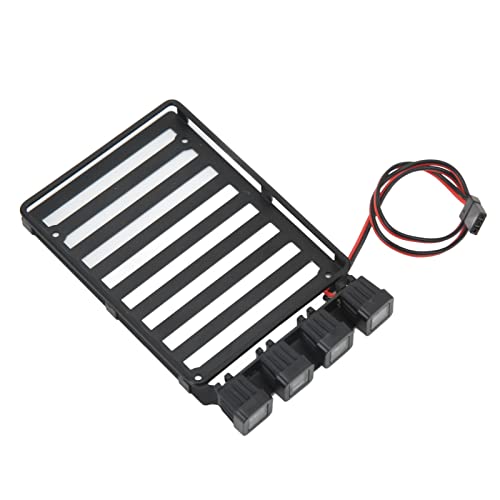 RC Roof Rack Luggage Carrier with LED Light Ideal for Axial SCX24 1/24 RC Crawler Featuring Premium Materials Excellent Simulation Lightweight Design and Easy (Quadrate Lamp) - size: Quadrate Lamp