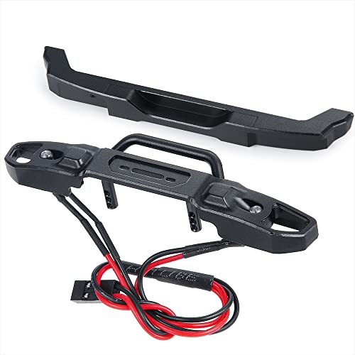 Metal Front & Rear Bumper with Lights, Front and Rear | For 1/24 Axial SCX24 AXI00006 Bronco, RC Crawler Car - color: Front and Rear