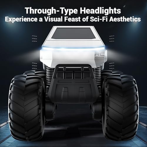 1:16 Cybertruck Remote Control Car, 2.4 GHz 4WD Amphibious Off-Road Pick-up Truck with LED Light, Waterproof Monster Truck Hobby RC Cars Toys for Teen Adults - size: 3 Battery