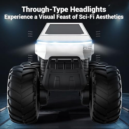 1:16 Cybertruck Remote Control Car, 2.4 GHz 4WD Amphibious Off-Road Pick-up Truck with LED Light, Waterproof Monster Truck Hobby RC Cars Toys for Teen Adults - size: 3 Battery
