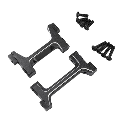 CNC Aluminum Bumper Bracket Set for 1/18 RC Car , Premium Front & Rear Mount for Off Road Crawlers - Black (2PCS)