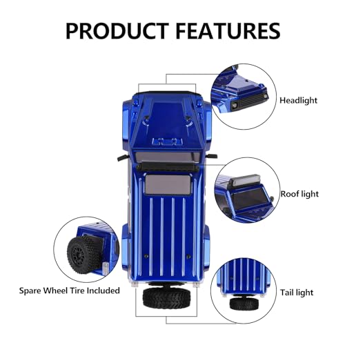 SCX24 Body Magnetic Stand with Lights for SCX24 Upgrades | PC Front and Rear Body for SCX24 Bronco JLU C10 Basecamp 1/24 RC Crawler - style: Blue