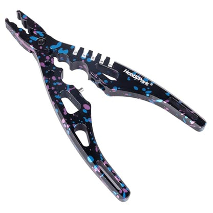 HobbyPark Multi-Function RC Shock Pliers Tool RC Shock Shaft & Tie Rod Clamp, Ball Link Remover for 1/8 1/10 RC Car Truck Crawler Buggy Drift (Graffiti Splash) - color: Graffiti Splash