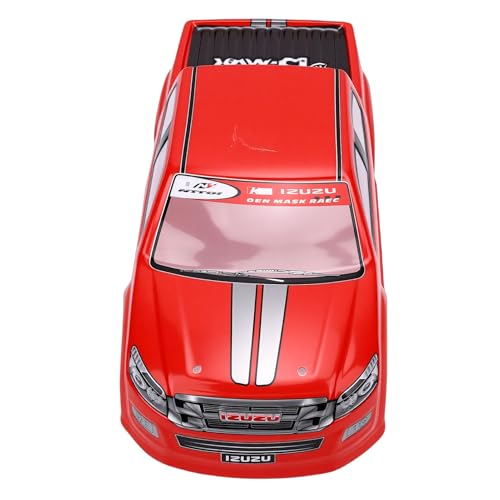 DAN&DRE RC Truck Body Shell Universal PVC 1/10 Remote Control Car Shell for 26cm Wheelbase RC Truck (Red) - color: Red