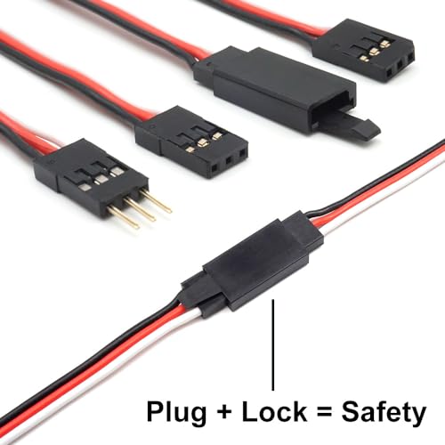 30 Sets Servo Connector Male Female Plug Crimp Pin Cable Kit Compatible with Futaba JR Hitec Spektrum RC Connectors (Without Crimping Tool) - style: without Crimping Tool