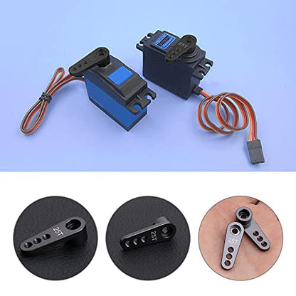 2X RC 25T Steering Servo Horn Arm 28mm Long 3 Holes M3 Thread for Remote Control Car Models 12mm 16mm 18mm Titanium Colour