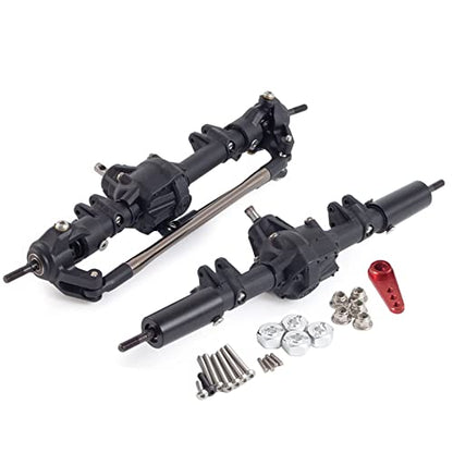 Rc Crawler 1/10 Nylon AR44 Straight Front and Rear axles with Metal Front Reverse Bevel Gear for 1/10 RC Tracked SCX10 II 90046 47 R-G-T 86100