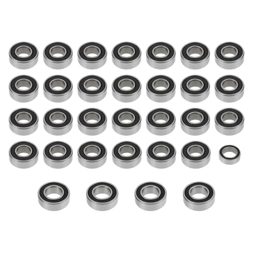SING F LTD 32 Pcs Sealed Bearings Kit 5x11x4mm 5x8x2.5mm 6x12x4mm Replace OEM 56368 Compatible with Tami-ya Scania 770S 6x4