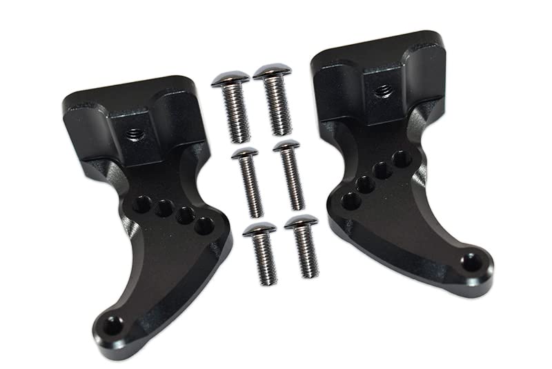 GPM For Traxxas E-Revo 2.0 VXL Brushless (86086-4) Upgrade Parts Aluminum Rear Wing Mount - 2Pc Set Black