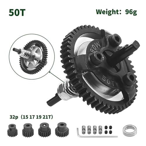 M0.8 50T 52T 54T 56T Steel Spur Gear Slipper Clutch And Pinion For 1/10 RC Car Upgrade Parts(50T) - color: 50T