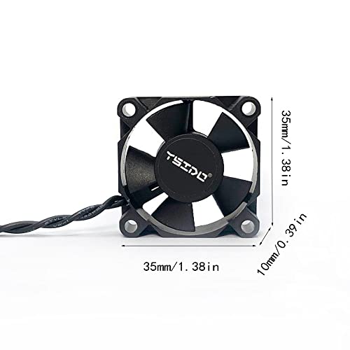 2Pack YSIDO RC Motor Cooling Fan Heatsink 3010 3510 4010 Cooler DC 5-8.4V Compatible with HSP HPI Wltoys Himoto Tamiya Redcat 1/10 1/8 RC Car Truck Boat 3650 540 550 4268 4274 Motor (2pcs 3510 Fan)