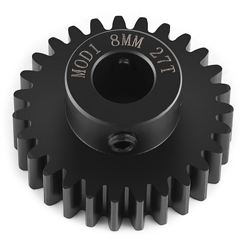 LSG 8mm M1 16T 17T 18T 19T 21T 24T 26T 27T 29T Steel Pinion Gear | for 1/5 X-MAXX RC Model Car Buggy Truck Hardened Steel 8mm Shaft Motor M1 Pitch Gears Upgrade Parts - size: 27T