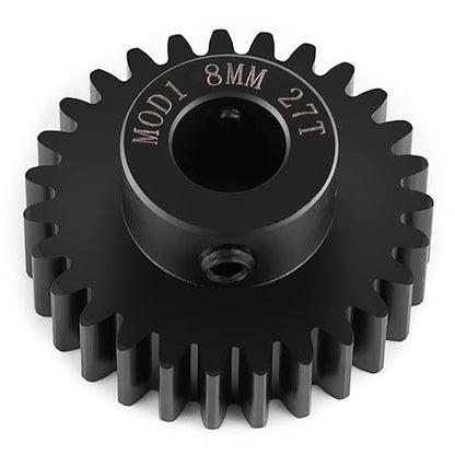 LSG 8mm M1 16T 17T 18T 19T 21T 24T 26T 27T 29T Steel Pinion Gear | for 1/5 X-MAXX RC Model Car Buggy Truck Hardened Steel 8mm Shaft Motor M1 Pitch Gears Upgrade Parts - size: 27T