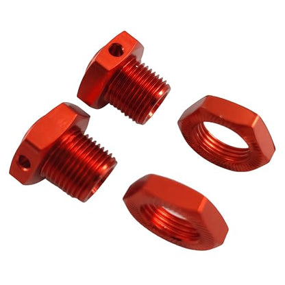 17mm Aluminum Wheel Hex Hub & Nut Set for ARRMA Typhon 4X4 3S BLX (Red) | 550 MEGA,1/8 Scale,Fits Hex Wheels,Upgrade Parts,AR310906 Compatible,ARA310906 ,AR310904 Compatible,ARA310904 Compatible - color: Red