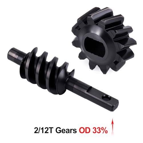 GOUPRC 2/12T Steel Differential Gear Worm Gear for SCX30 1/30 Axial RC Crawler Upgrades, 2 Pairs