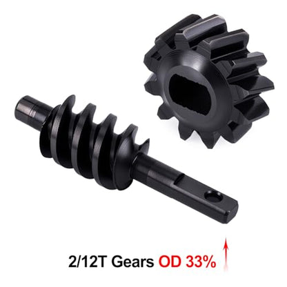 GOUPRC 2/12T Steel Differential Gear Worm Gear for SCX30 1/30 Axial RC Crawler Upgrades, 2 Pairs