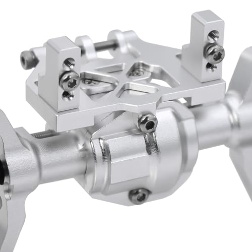 Aluminum Front Rear Portal Axle Complete Axles Set with Servo Mount for 1/18 RC Crawler Redcat Ascent-18 Ascent18 Upgrade Parts (Silver) - color: Silver