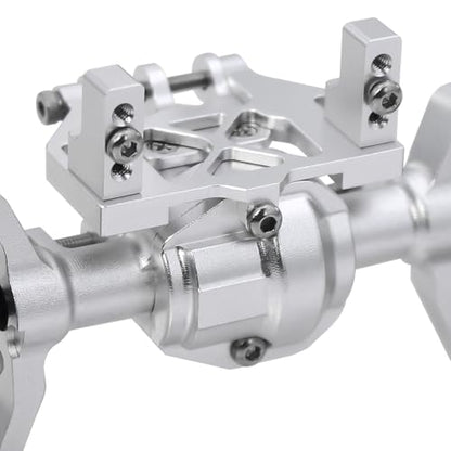 Aluminum Front Rear Portal Axle Complete Axles Set with Servo Mount for 1/18 RC Crawler Redcat Ascent-18 Ascent18 Upgrade Parts (Silver) - color: Silver