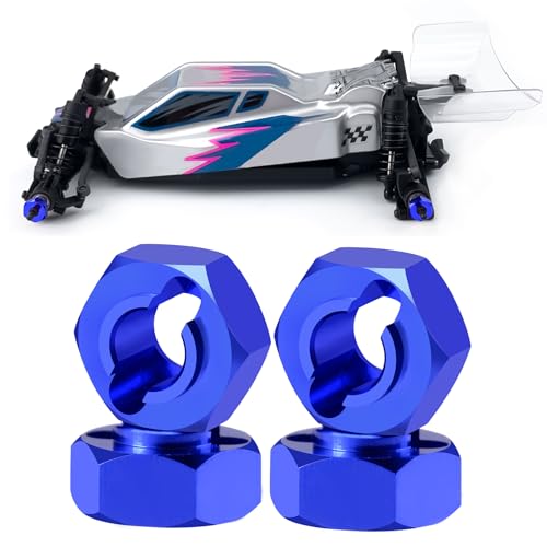 4Pcs Aluminum Wheel Hex Hubs Adapter RC Hex Combiner, Blue | Upgrade Parts, For Losi 1/24 Micro-B 2WD, RC Car Buggy - color: Blue