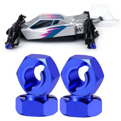 4Pcs Aluminum Wheel Hex Hubs Adapter RC Hex Combiner, Blue | Upgrade Parts, For Losi 1/24 Micro-B 2WD, RC Car Buggy - color: Blue