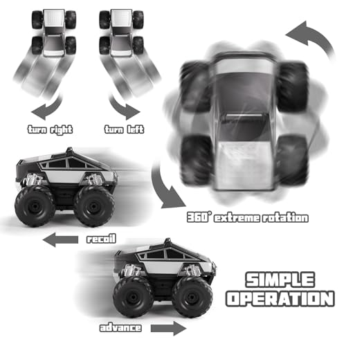 Amphibious Remote Control Car, 1:18 RC Off-Road Monster Truck Toys for Boys,4WD All Terrain Off-Road Pickup, 2.4 GHz RC Vehicles, Waterproof RC Trucks, Christmas Birthday Gifts for Boy Girl (Grey) - color: Grey