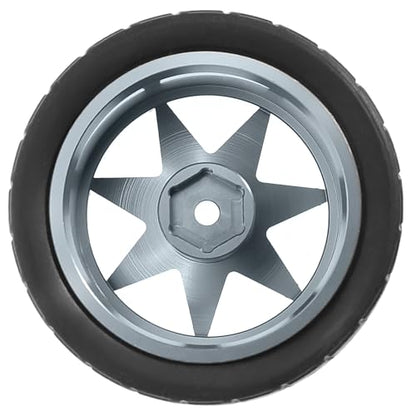 REDSPIDER 1/10 On Road Tires and Metal Wheels 12mm Hex RC Rally Racing Tyres OD 2.55" 4PCS for Tamiya TT01 TT02 XV01 TA06 A959 PTG2 HPI KYOSHO PTG2 Traxxas 1:10 Street Touring Drift Car (Titanium) - color: Titanium