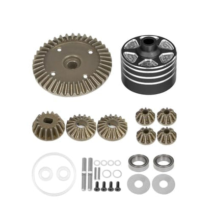 Menolana Differential Gear Assembly RC Car Circular Metal Drivetrain Machined Precision Shaft Replacement Alloy Housing Suitable for Mechanical Model Car Testing Auto Repair Projects, Black - color: Black