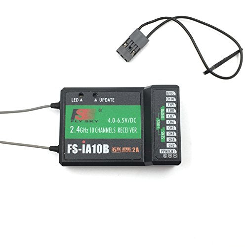FLYSKY FS-i6X 10CH 2.4GHz RC Transmitter Controller w/FS-iA10B Receiver Upgrade Cable for RC Helicopter Plane Quadcopter Glider (Mode_2)