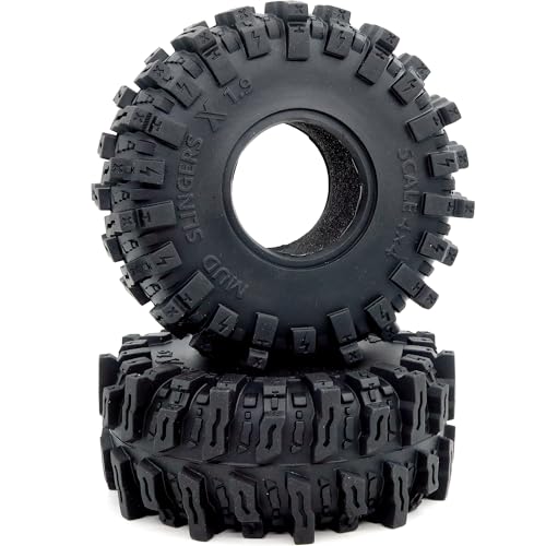 4.85'' Tall RC 1.9 Crawler Tires Soft Sticky T8 Mud Slingers X Tyre for 1/10 Rock Crawling TRX4 SCX10 Wraith Gen8 Upgrades, HS701543 - style: T8 ( Soft )