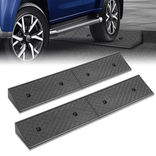Rubber Curb Ramp, 3" Rise Height, Driveway & Threshold Bridge Ramp for Forklift, Car, SUV, Wheelchair, Bike - size: 3" Rise