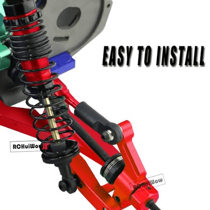 RC Big Bore Shocks Absorber Upgrades Part for 1/10 Slash Stampede Rustler Bandit VXL 4X4 2WD,Aluminum Front Rear 4PCS Shocks Hops Up,Red - color: Red(4pcs)