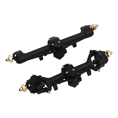 RC Car Front Rear Portal Axle Kit High Performance Plastic Housing Upgraded Heightened Axle Assembly Set for 1/24 Axial SCX24 Crawler Truck (Black) - color: Black