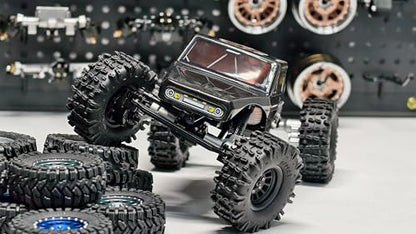 MEUS RACING Ascent 18 Axle Housing with Diff Covers and Steering Knuckles for for Redcat Ascent-18 Apex Upgrades 1/18 RC Crawler (Black) - color: Black