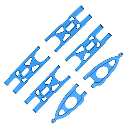 1 10 RC Front and Rear Suspension Arm Set Aluminum Alloy Upgrade Accessories for 1 10 Remote Control Car High Strength Metal Suspension Arms with Stable Performance (Blue) - color: Blue