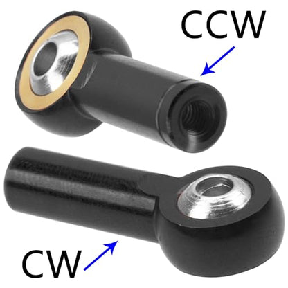 10Pack Vgoohobby Aluminum CW CCW M3 Link Rod Tie Rod End Ball Head Joint Holder 26mm Compatible with Axial Redcat HSP Traxxas HPI 1/10 RC Car Truck DIY Robot Boat Airplane (Black) - color: Black