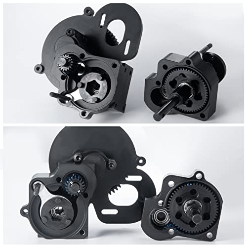 1/10 Benedict Harry 2 Speeds Metal Complete Transmission Case Gearbox with Dig Gear for 1/10 Axial SCX10 RC Crawler Car