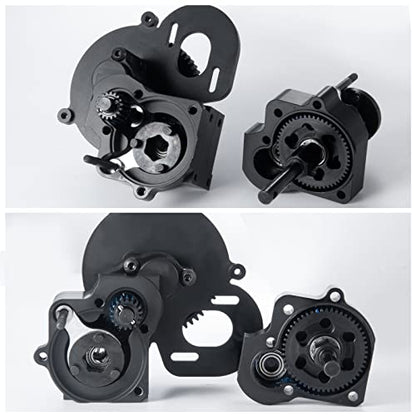 1/10 Benedict Harry 2 Speeds Metal Complete Transmission Case Gearbox with Dig Gear for 1/10 Axial SCX10 RC Crawler Car